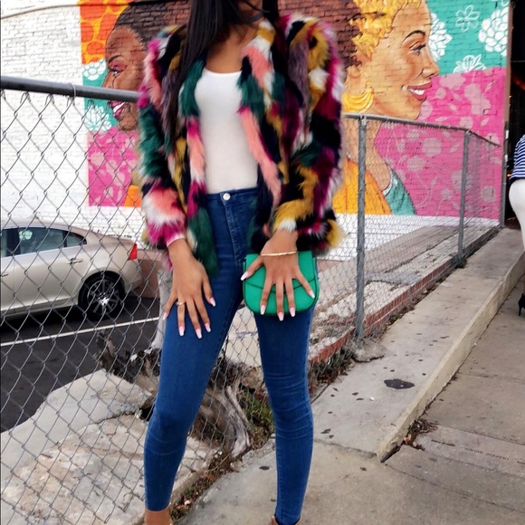 lilly kloset Jackets & Blazers - Multi Color Fur Jacket